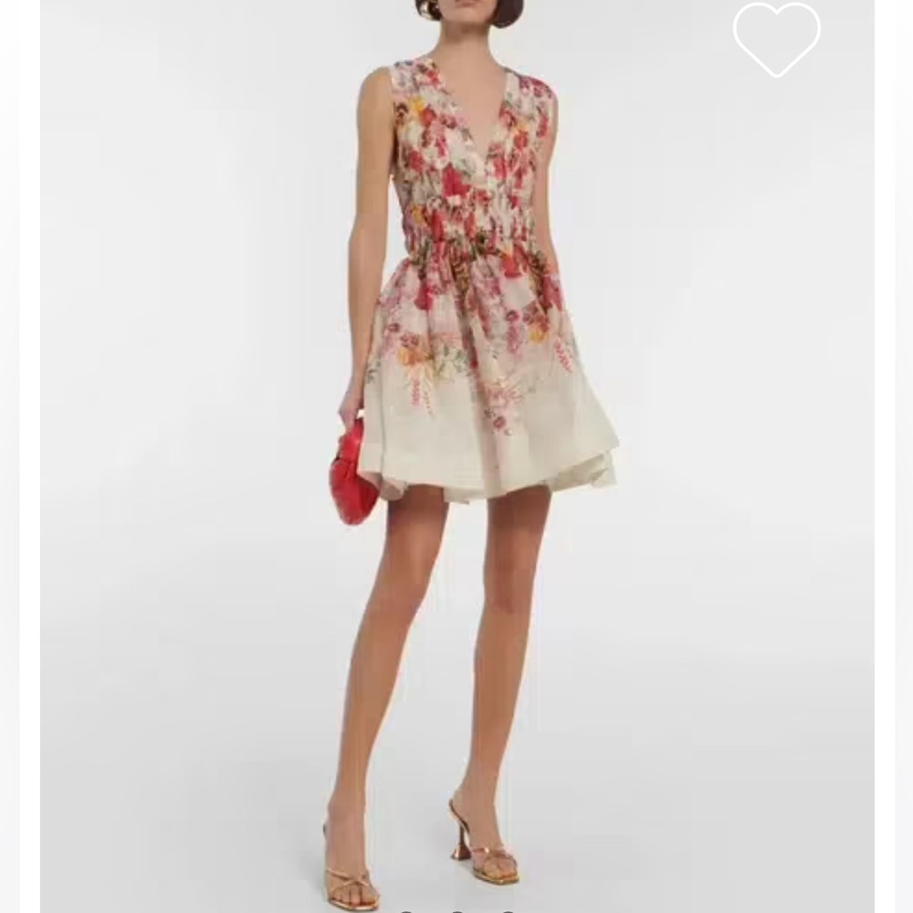 ZIMMERMANN Wonderland V-Neck Floral-Print Linen & Silk-Blend Organza Dress - Picture 7 of 13